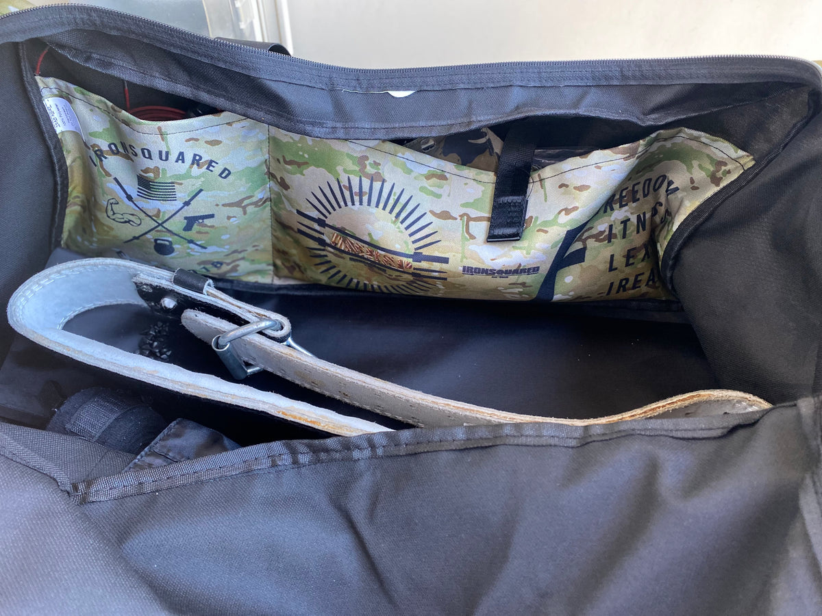 IronSquared Gym Duffle Bag — IronSquared bag, side view
