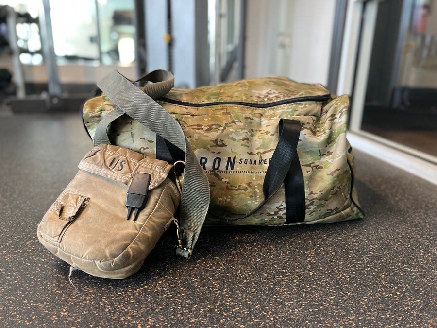 IronSquared Gym Duffle Bag — IronSquared bag, front view