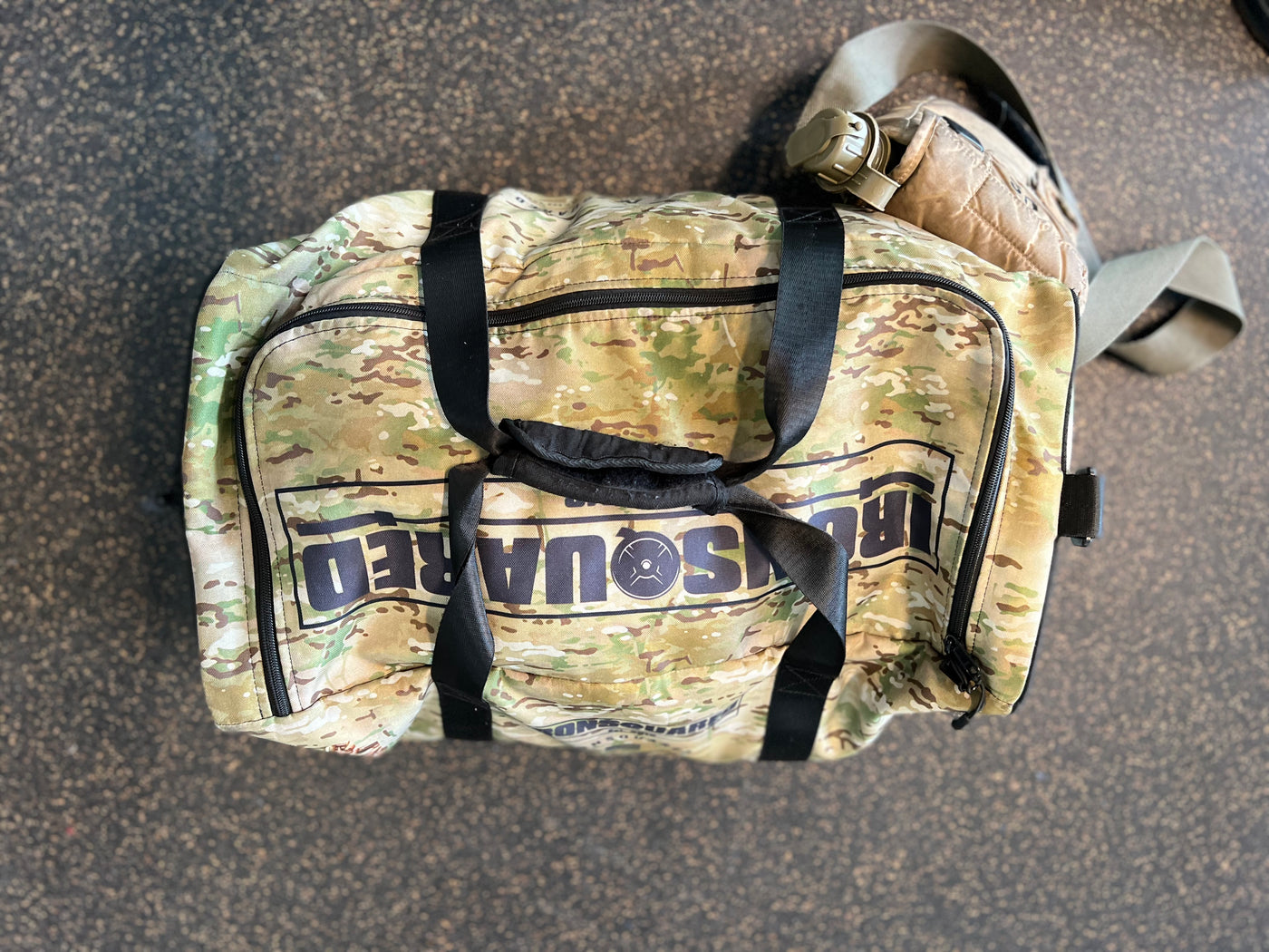 IronSquared Gym Duffle Bag — IronSquared bag, full outfit view