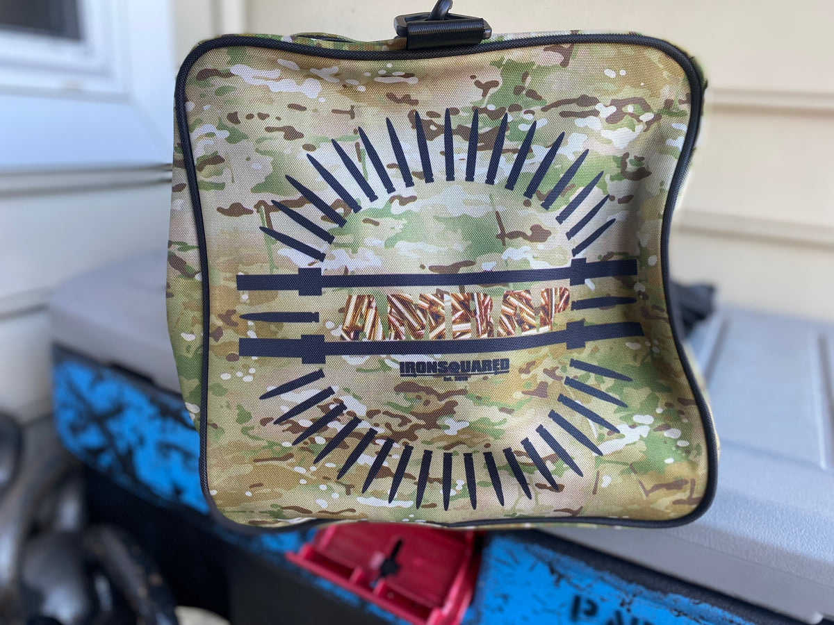 IronSquared Gym Duffle Bag — IronSquared bag, worn in the gym