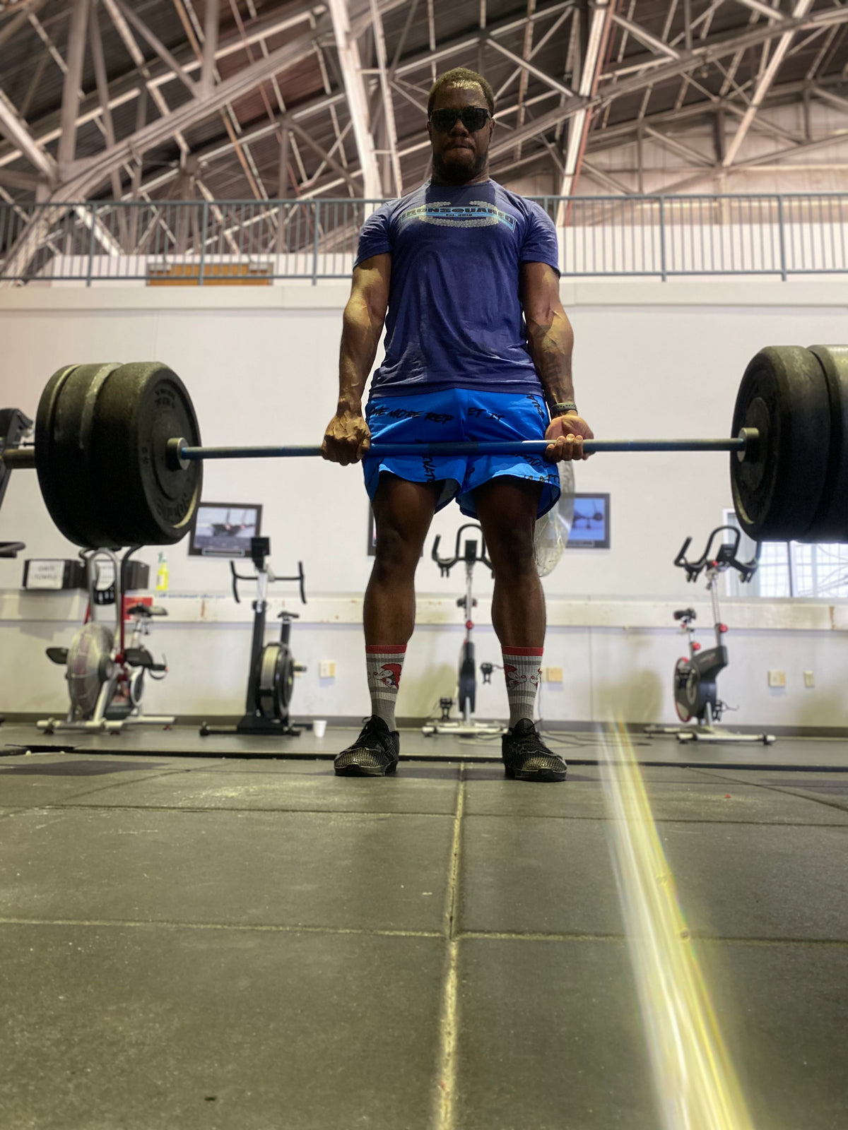 Motivation Blue WOD shorts — IronSquared shorts, front view