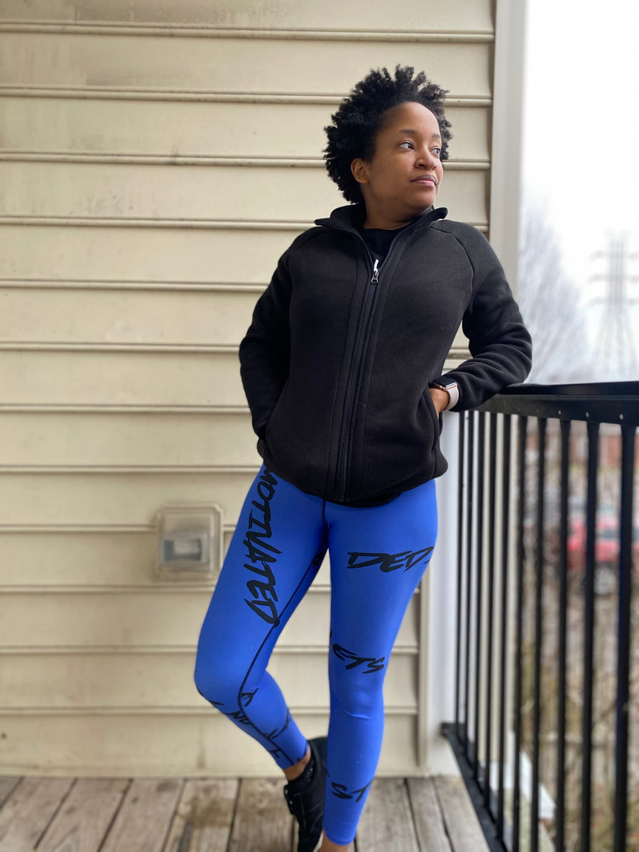 Motivation Leggings Blue — IronSquared women's leggings, front view