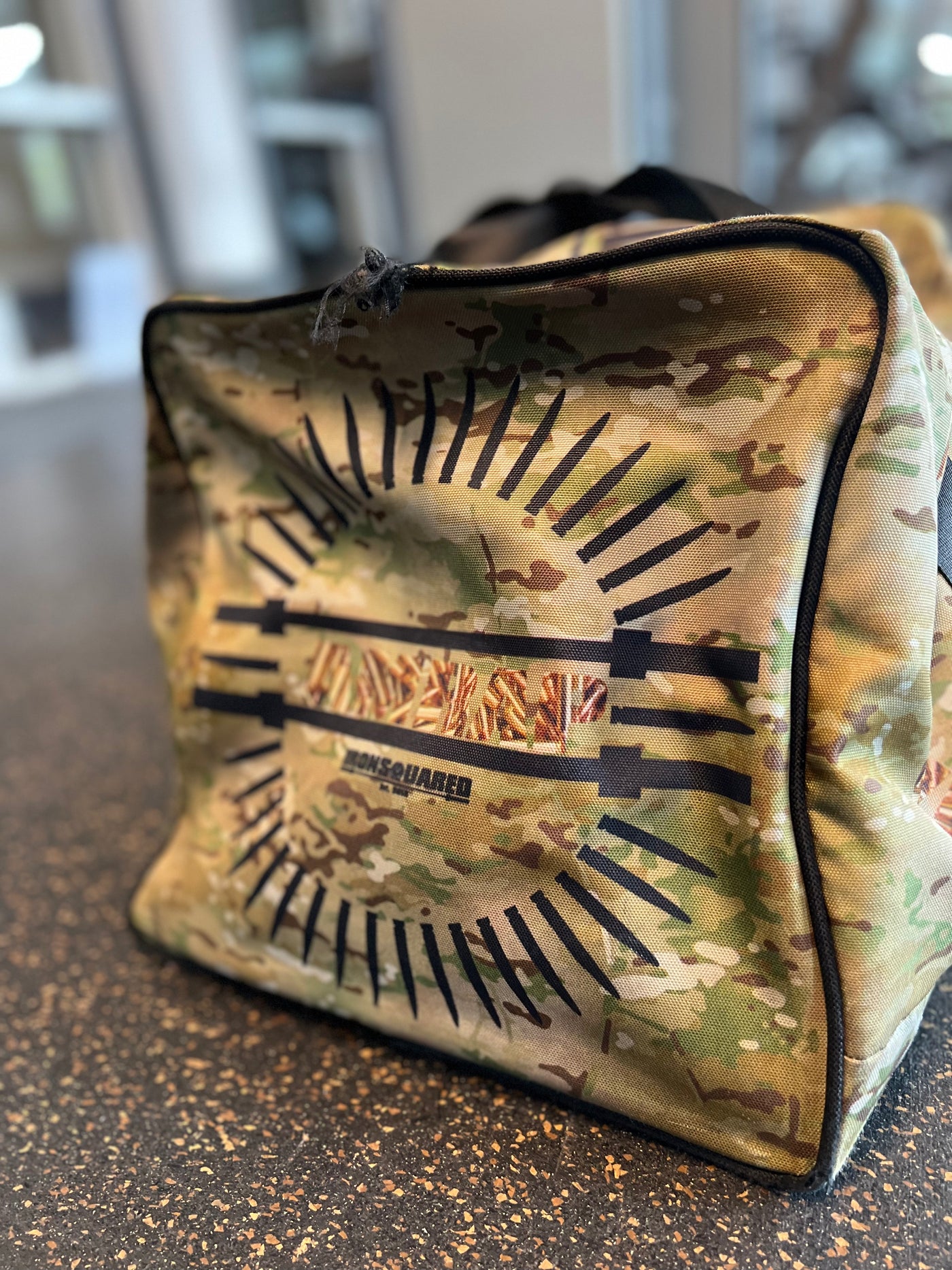 IronSquared Gym Duffle Bag — IronSquared bag, close-up detail
