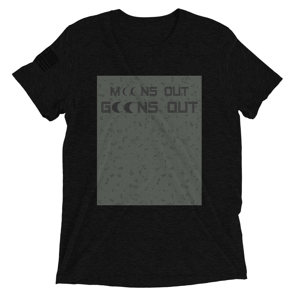 Moons Out Goons Out T-shirt — IronSquared t-shirt, back view