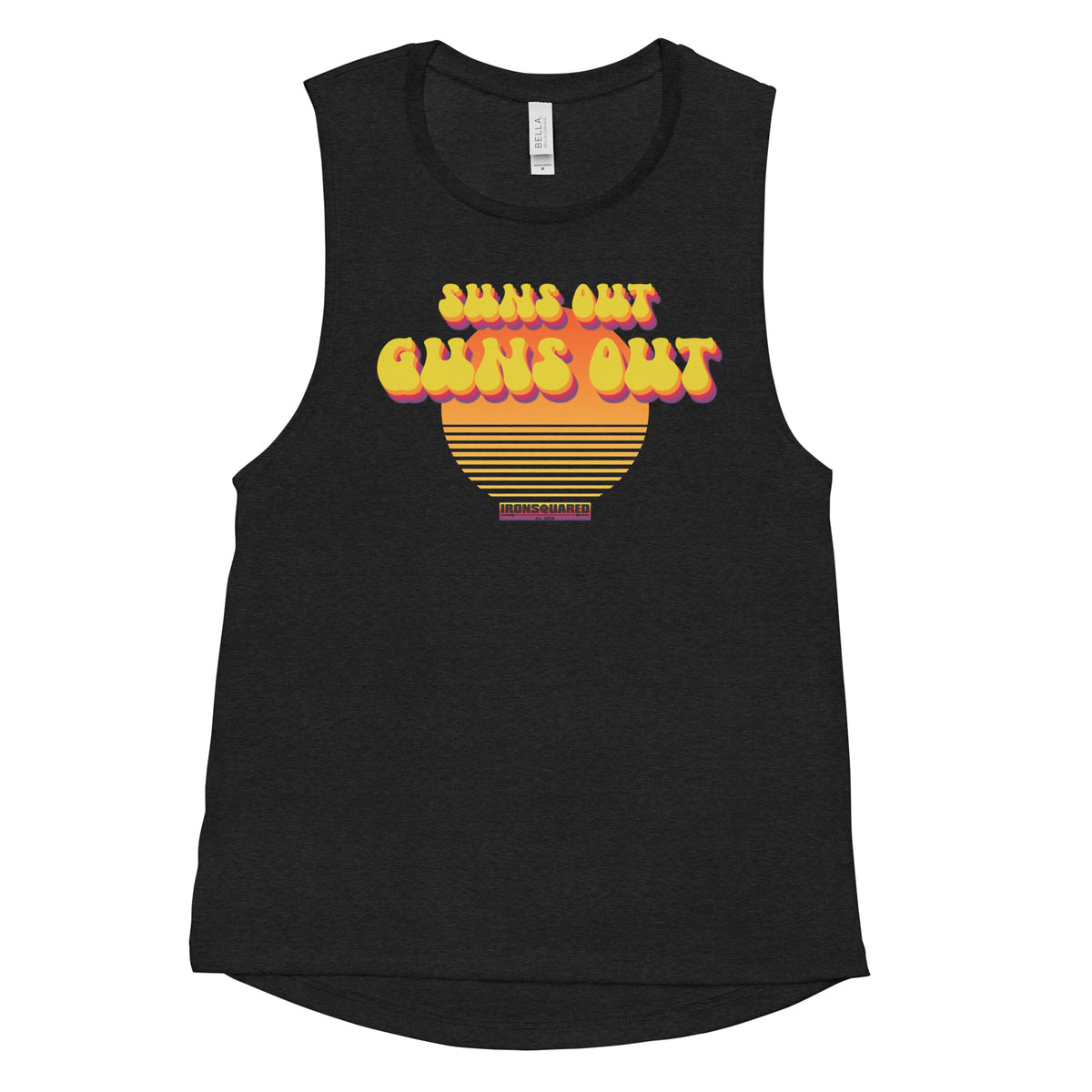 Ladies’ SoGo 2.0 Muscle Tank — IronSquared women's tank top, detail view