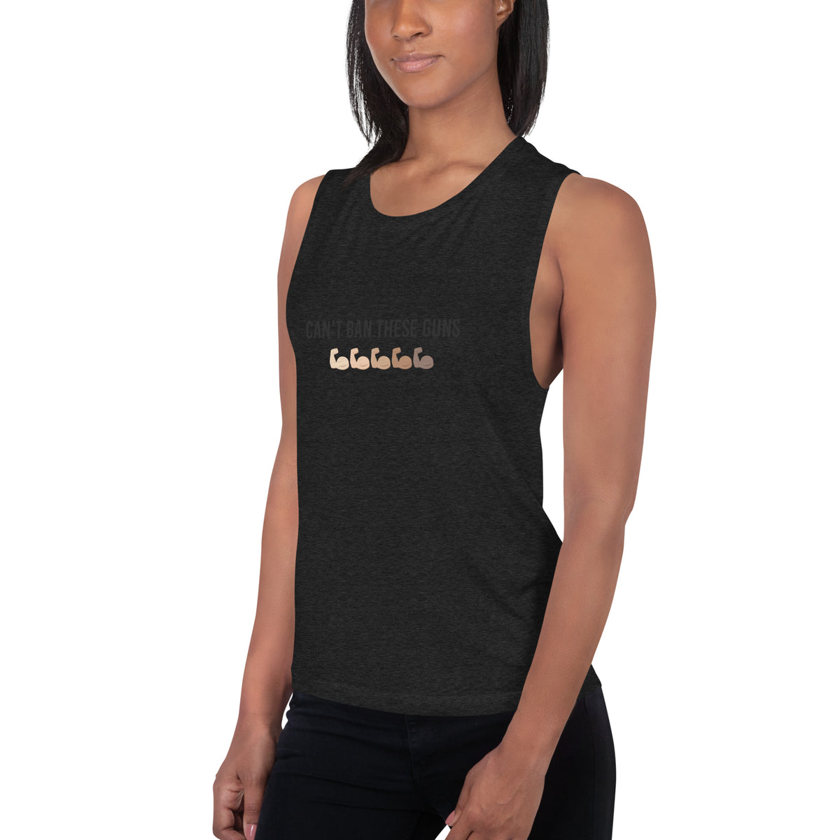 Can't Ban These Guns Muscle Tank — IronSquared tank top, back view