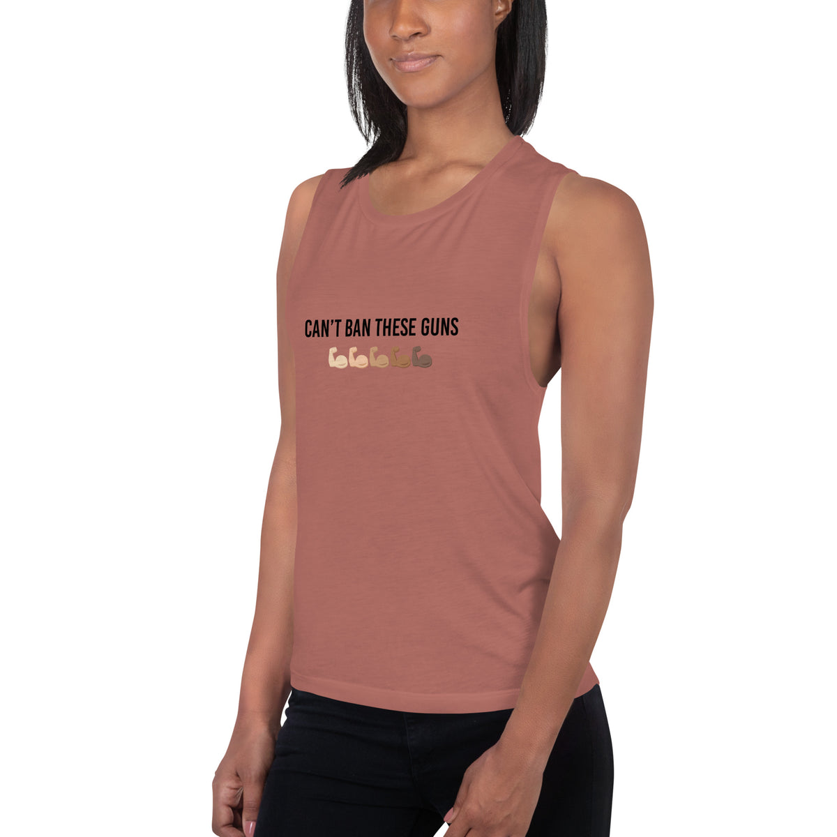 Can't Ban These Guns Muscle Tank — IronSquared tank top, worn in the gym