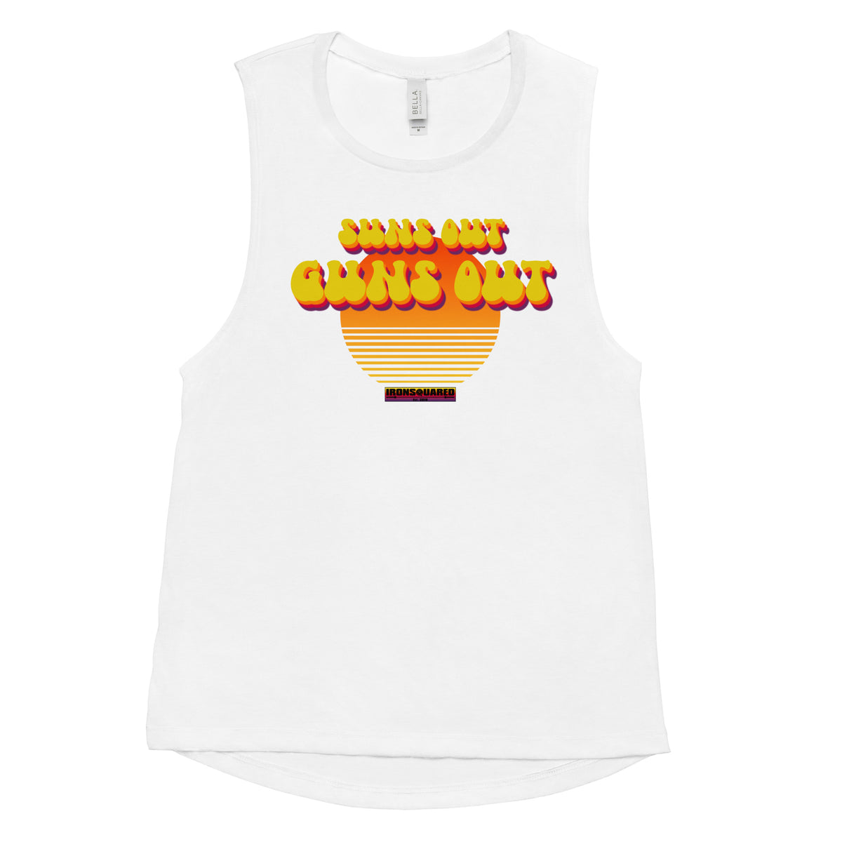 Ladies’ SoGo 2.0 Muscle Tank — IronSquared women's tank top, styled shot